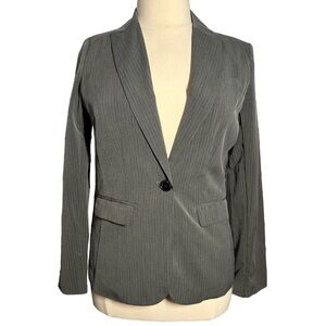 NWT Metaphor Grey and White Pinstriped Blazer
